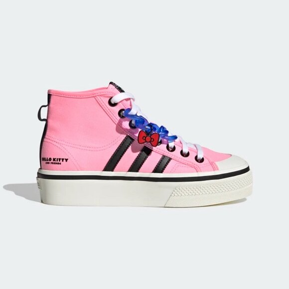 Adidas x Hello Kitty Nizza Platform Mid Pink Glow Casual Shoe Sneaker Womens NEW - Picture 1 of 12